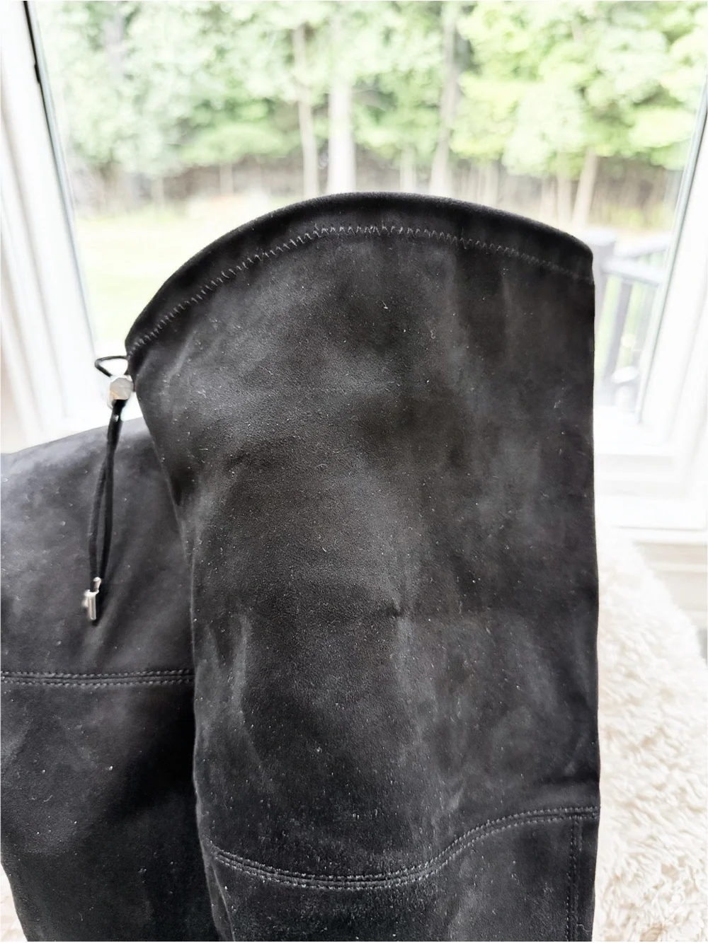 NWOT Classic Black Over-the-Knee Suede Heel Boots
